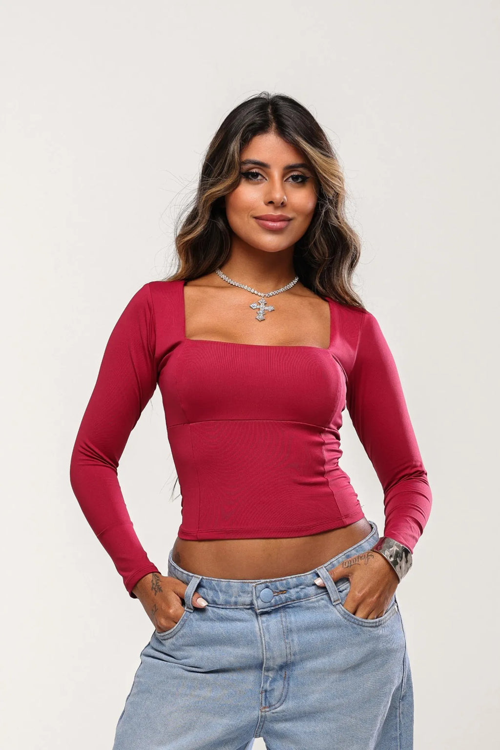 Blusa Kya Poliamida Vinho