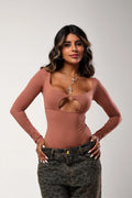 Body Mel Poliamida Marrom